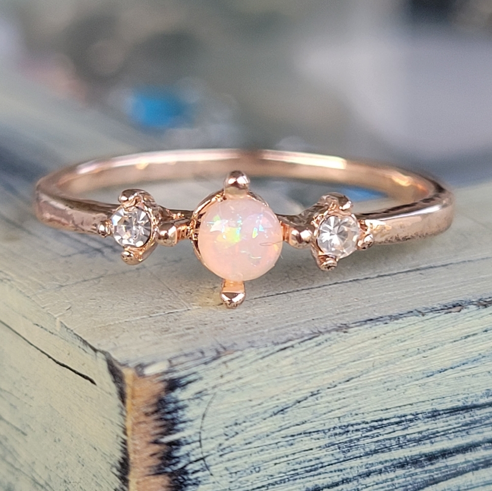 💍2 for $20 Fragrant Jewels Pink Opal Rose Gold Ring